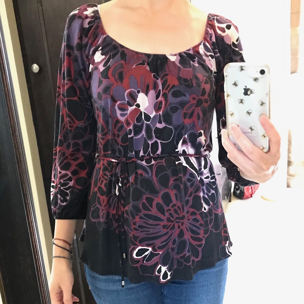 Elie Tahari silk peasant blouse